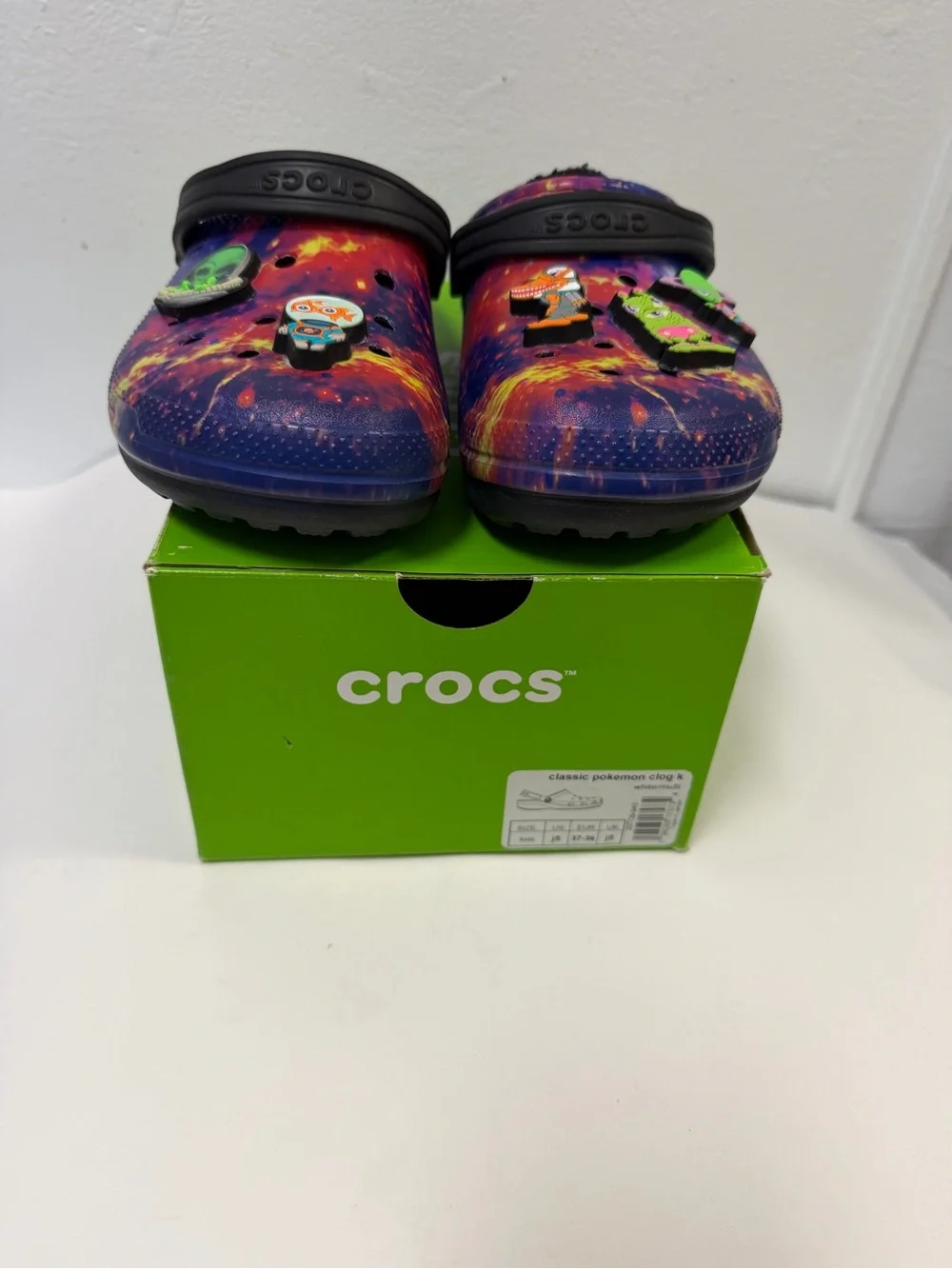 CROCS Kids Tie-Dye Galaxy Clog with Space Jibbitz - Purple, Orange & Yellow